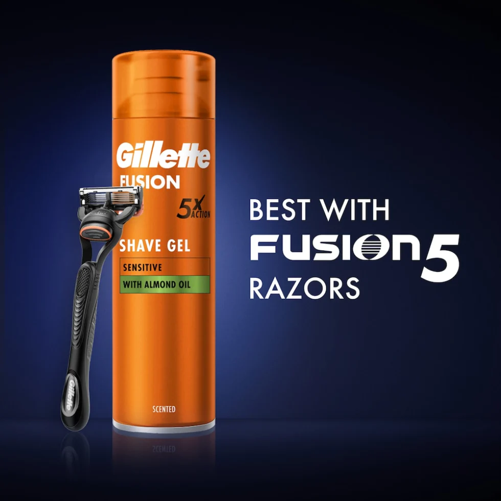 Gillette Fusion 5 Ultra Sensitive Shaving Gel 250ML - Image 2