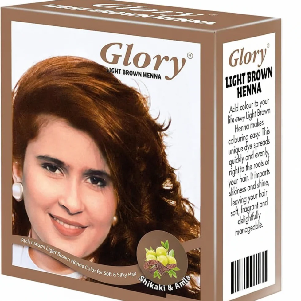 Glory Light Brown Henna 10g | Natural Herbal Hair Color for Soft Brown Shine