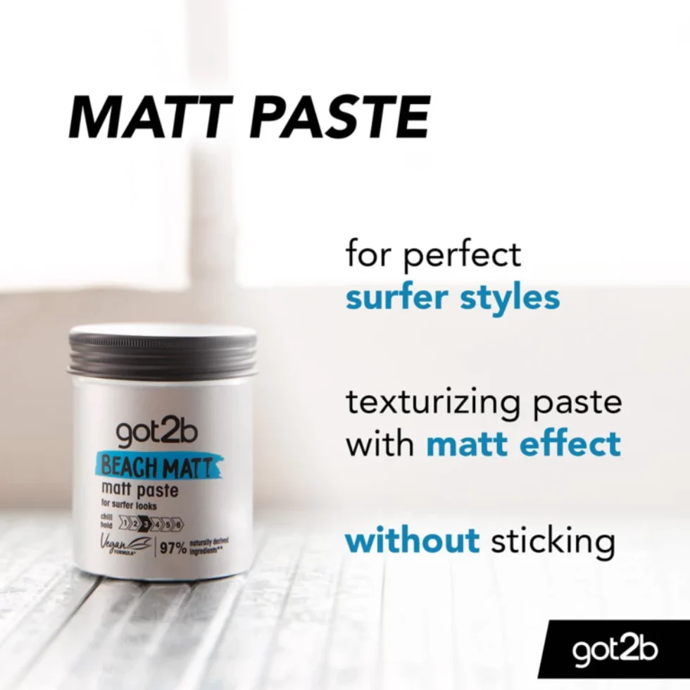 Got2b Beach Matt Paste 100ml | Medium Hold, Matte Finish & Textured Styles - Image 2