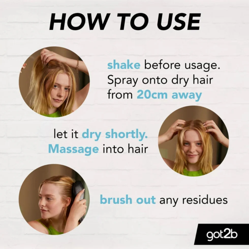Got2b Dry Shampoo Extra Texture 200ml | Instant Refresh & Long-Lasting Grip - Image 2