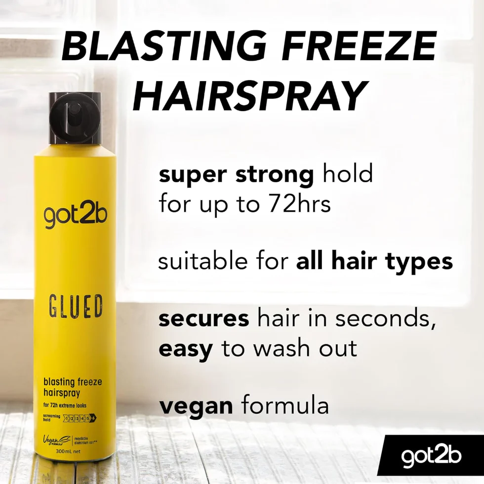 Got2b Glued Blasting Freeze Spray 300ml | 72h Extreme Hold Hair Spray UK - Image 2