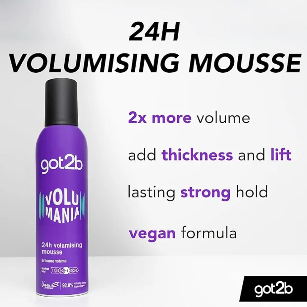 Got2b Volumania 24h Volumising Mousse 250ml | Boost Hair Volume & Hold - Image 2