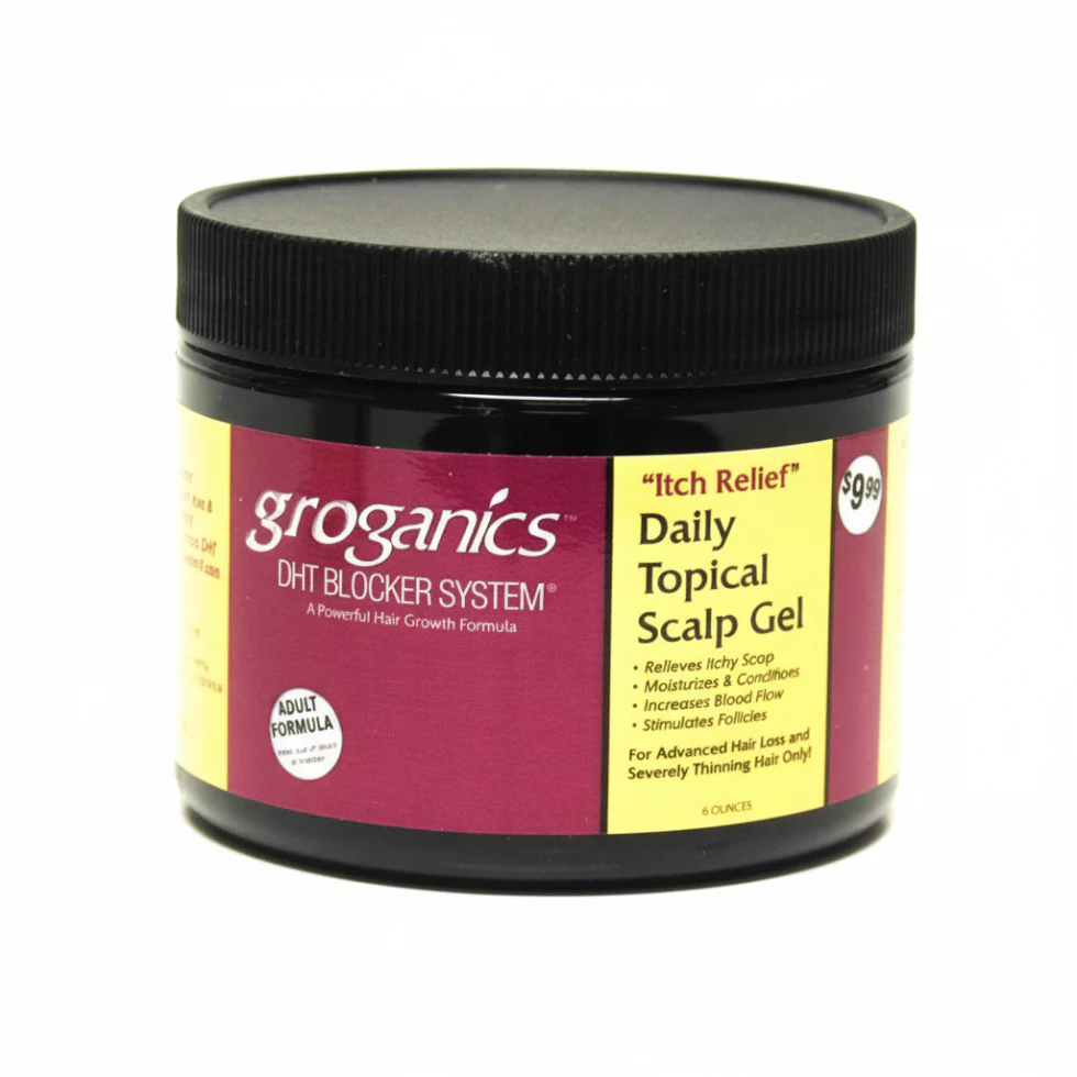 Groganics Daily Topical Scalp Gel 8oz | Soothing Anti-Itch Scalp Relief Care
