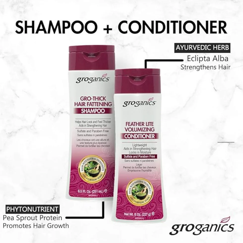 Groganics Feather Lite Volumizing Conditioner 8oz | Lightweight Volume & Strength - Image 2