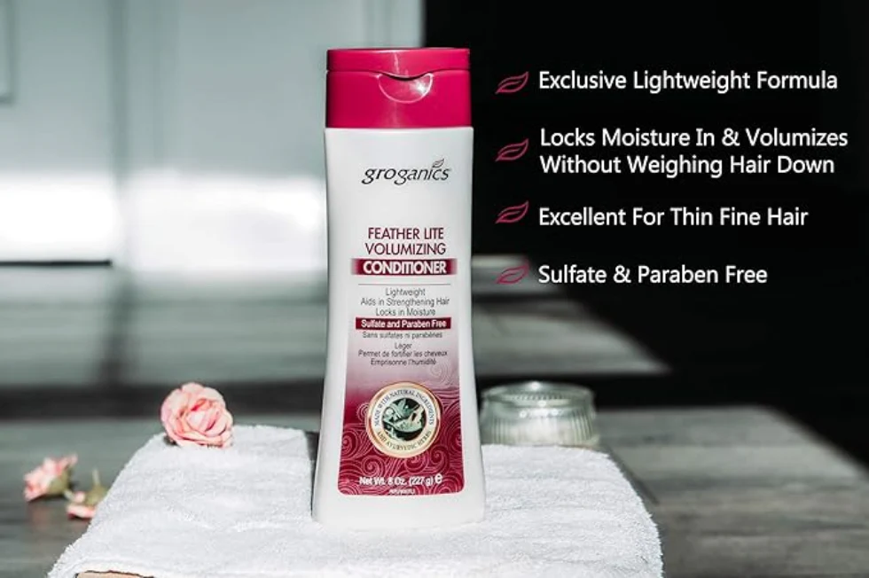 Groganics Feather Lite Volumizing Conditioner 8oz | Lightweight Volume & Strength - Image 3
