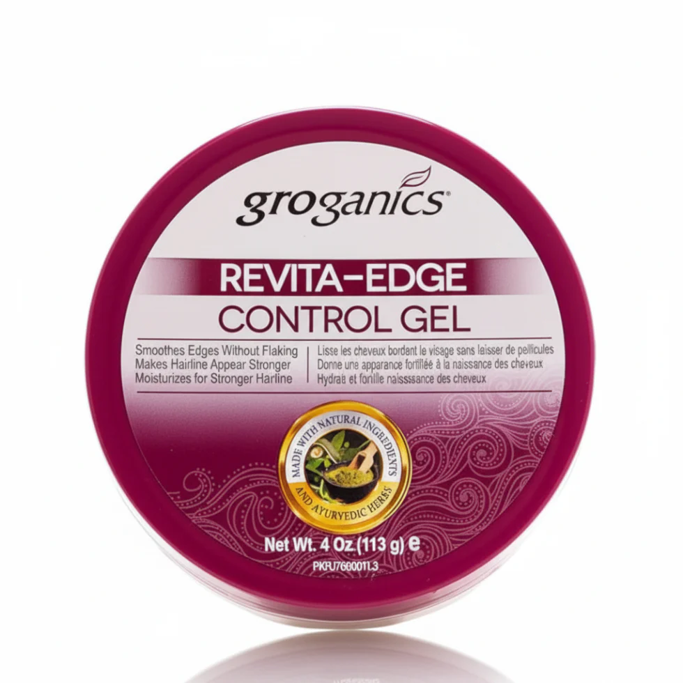 Groganics Revita-Edge Control Gel 4oz | Smooth Edges & Strengthen Hairline