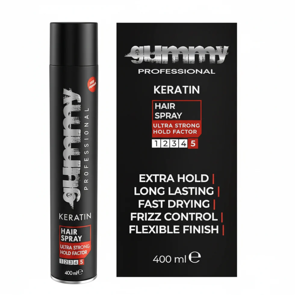 Gummy Professional Keratin Hair Spray 400ml | Ultra Strong Long Hold