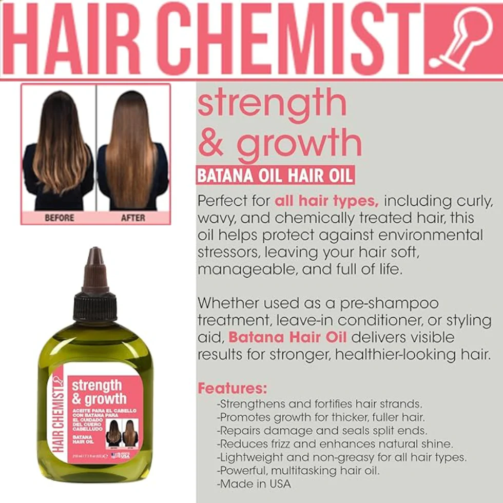 Hair Chemist Batana Hair Oil 7.1oz | Strengthen, Nourish & Hair Growth Oil - Image 4