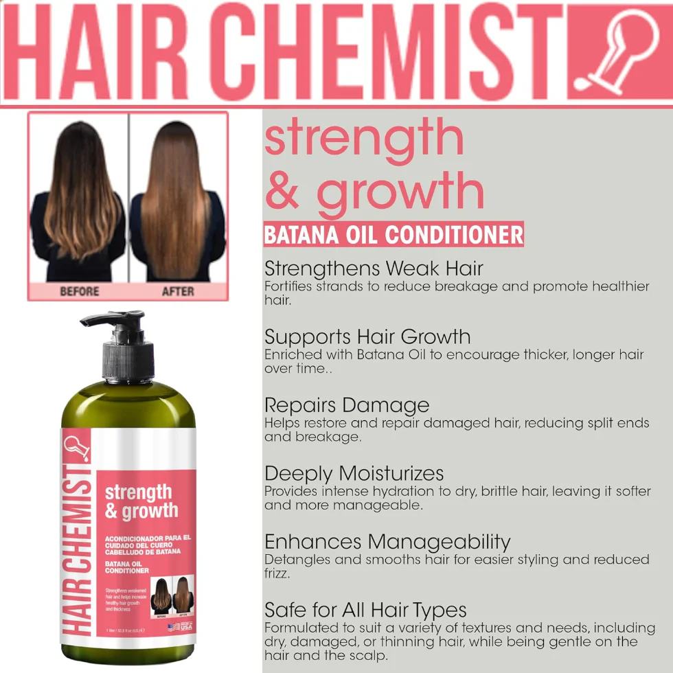 Hair Chemist Batana Oil Conditioner 33.8oz | Strengthen, Repair & Deep Nourish Hair - Image 6