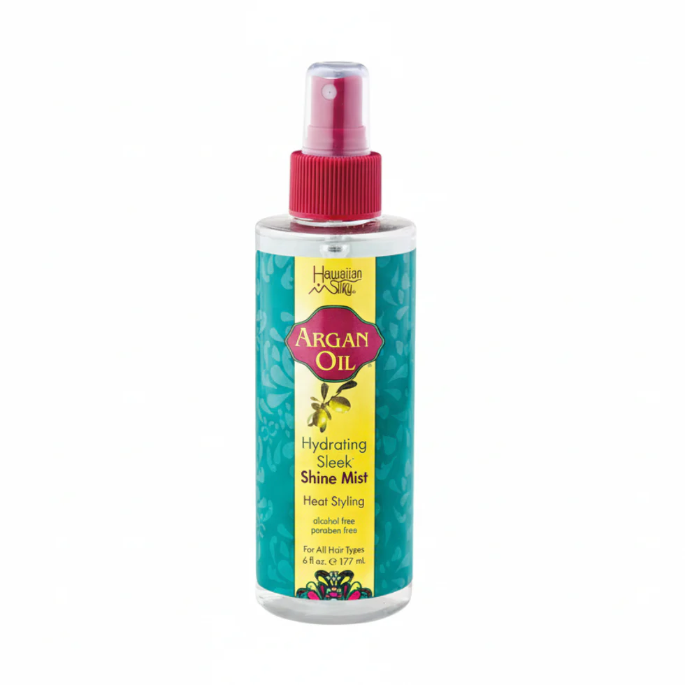 Hawaiian Silky Argan Shine Mist 6oz | Smooth Shine & Heat Protect Spray