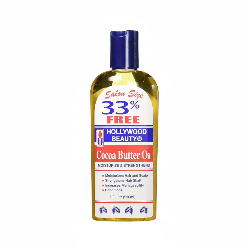 Hollywood Beauty Cocoa Butter Oil 236ml | Hydrating Skin & Hair Moisturizer