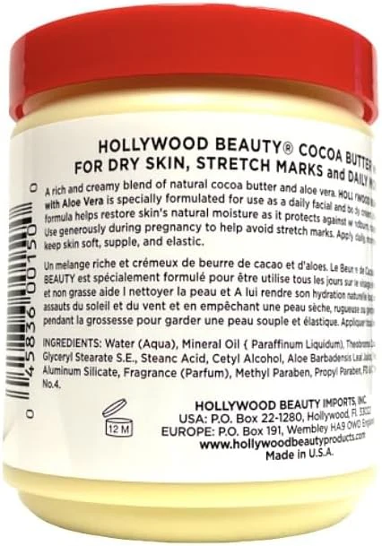 Hollywood Beauty Cocoa Butter Skin Crème with Aloe Vera 567g | Deep Moisturizing Care - Image 2
