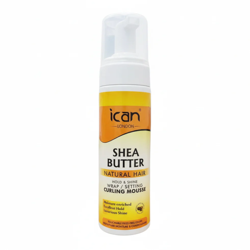 ICAN London Shea Butter Curling Mousse 207ml | Soft Hold Shine & Curl Definition