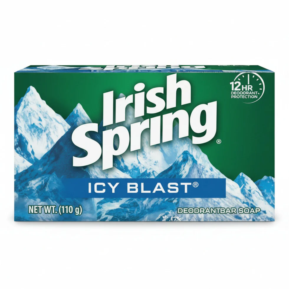 Irish Spring Icy Blast Soap 3.7oz | Fresh Cooling Clean Body Bar