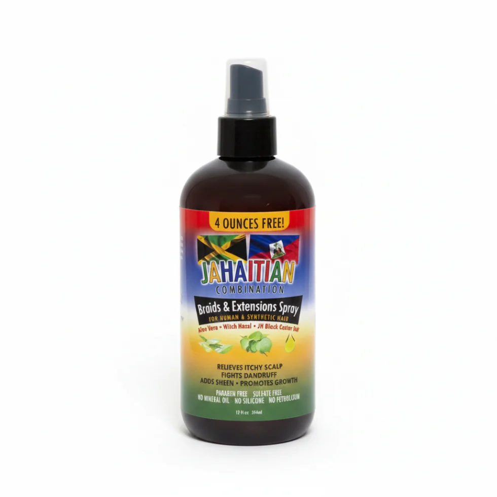 Jahaitian Combination Braids & Extension Spray 354ml | Itch Relief & Shine for Human & Synthetic Hair
