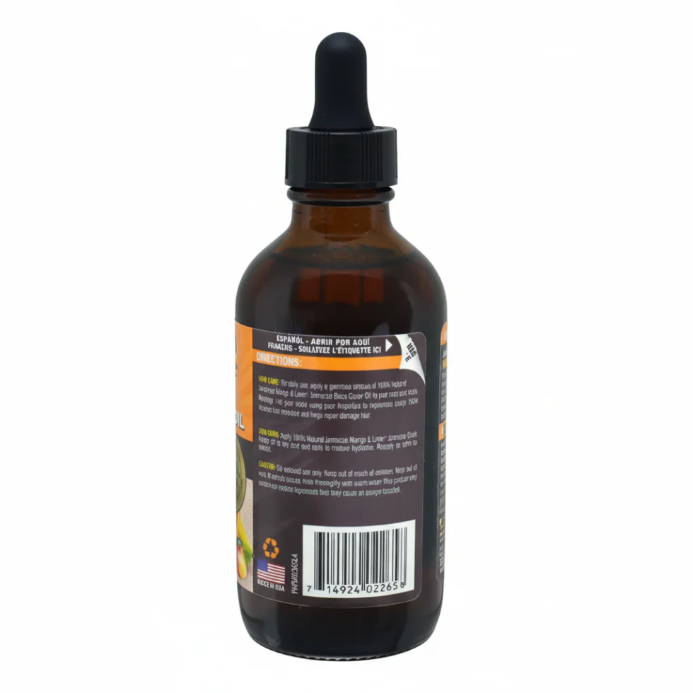 Jamaican Mango & Lime Black Castor Oil Mango Papaya | Hair Growth Oil 4oz - Image 2