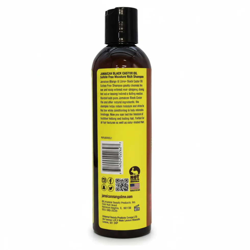 Jamaican Mango & Lime Black Castor Sulfate-Free Shampoo 8oz | Moisture Care - Image 2