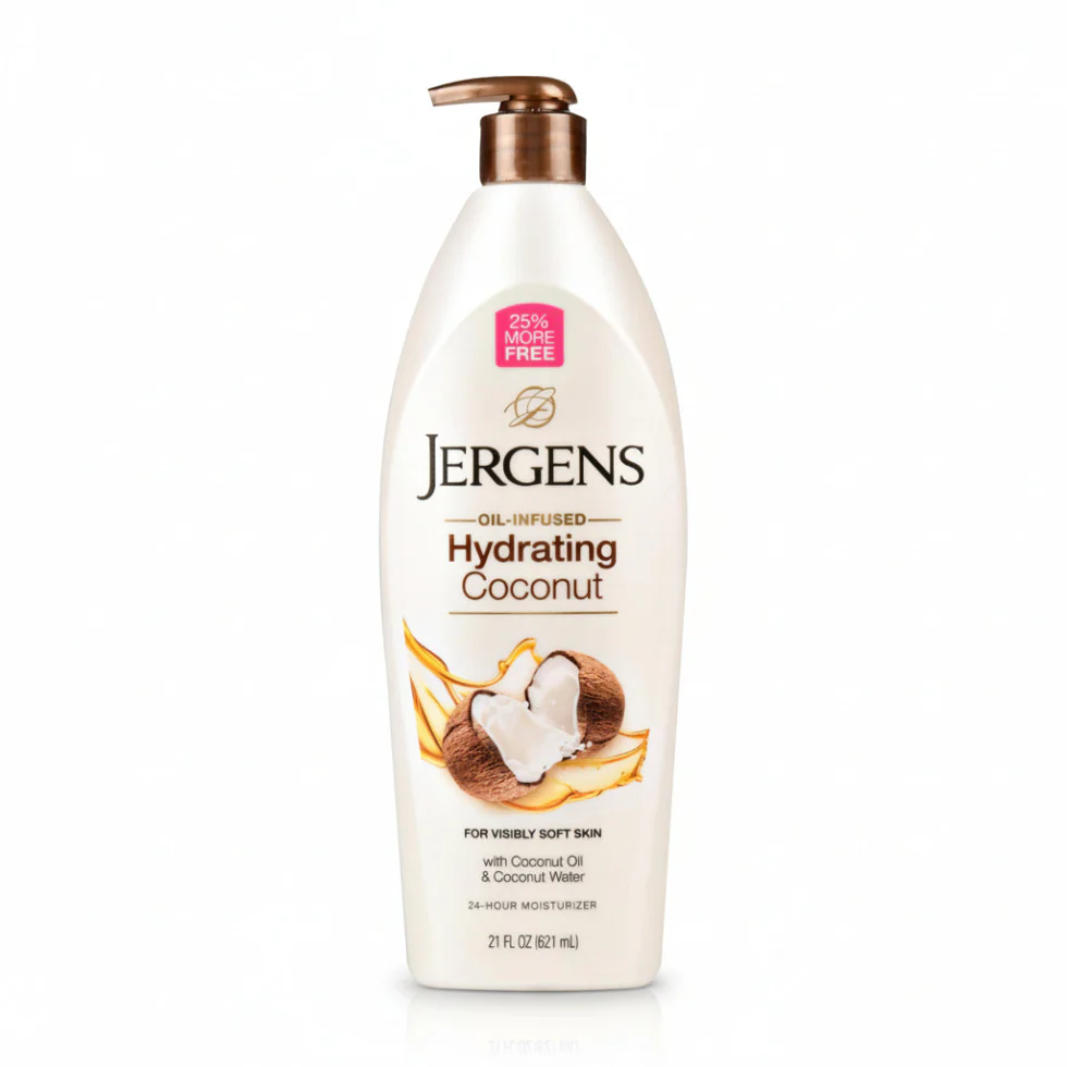 Jergens Coconut Lotion 621ml | Oil-Infused Hydration Soft Skin Care