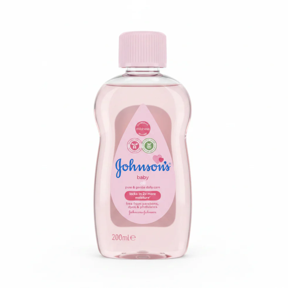 Johnson Baby Oil 200ml | Moisture Lock & Gentle Baby Massage Oil