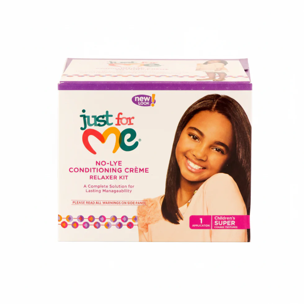 Just For Me Super No-Lye Relaxer Kit | Kids Conditioning Creme Hair Relaxer