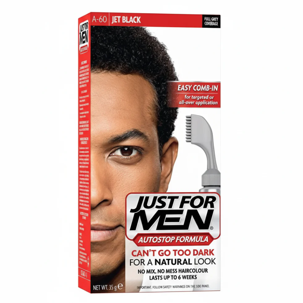 Just For Men AutoStop Hair Color A-60 Jet Black | Automatic Gray Coverage
