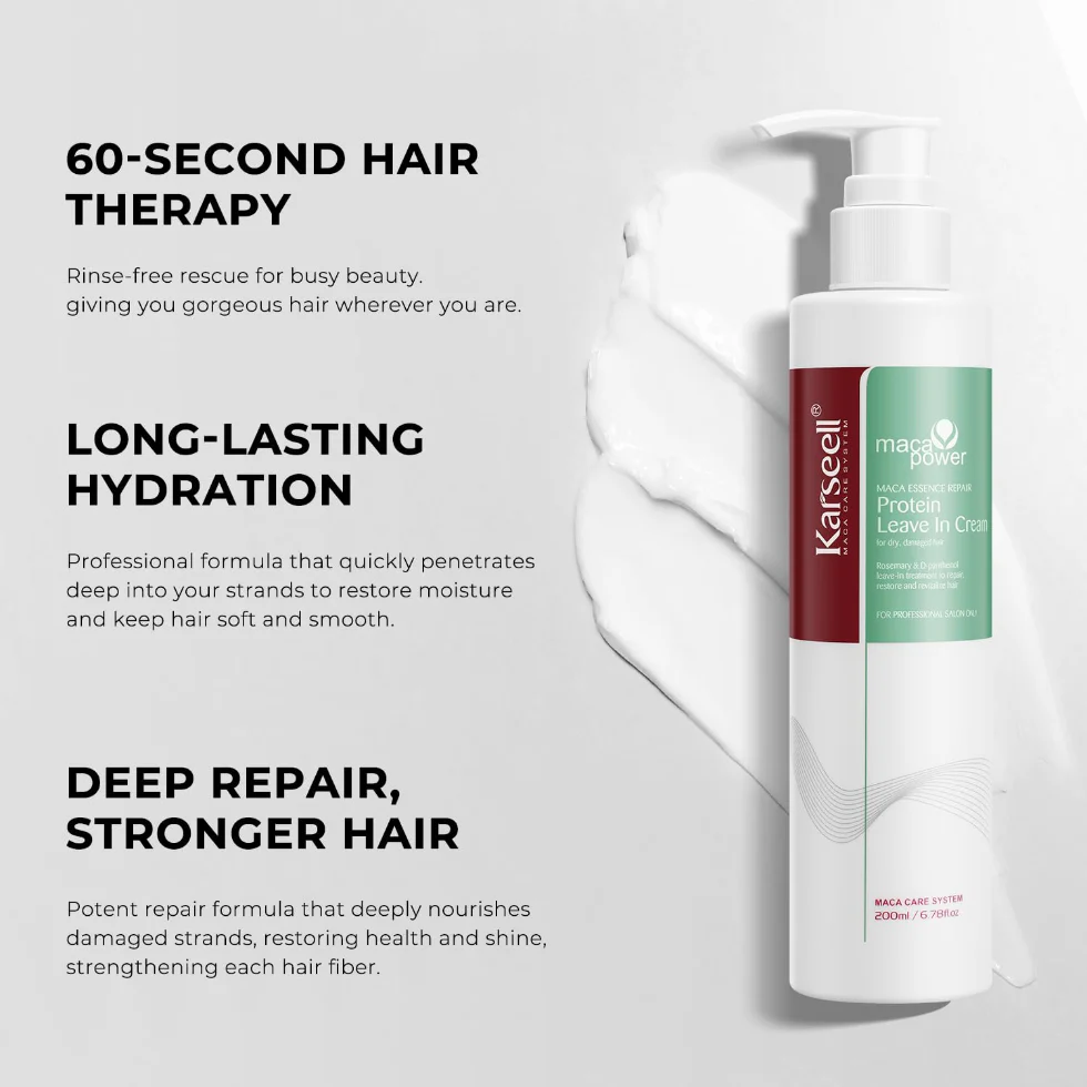 Karseell Protein Leave-In Cream 200ml | Repair & Strengthen Damaged Hair - Image 2