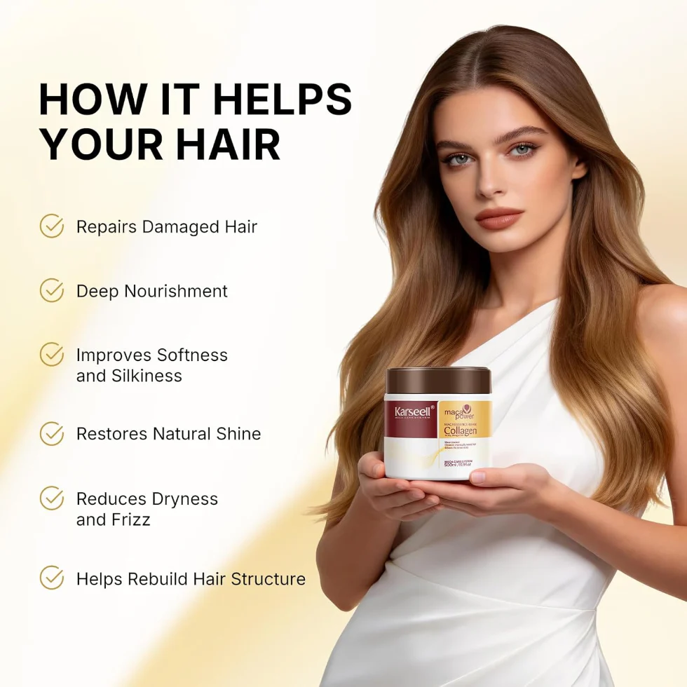 Karseell Collagen Hair Treatment 500ml | Deep Repair Mask for Dry Hair - Image 2