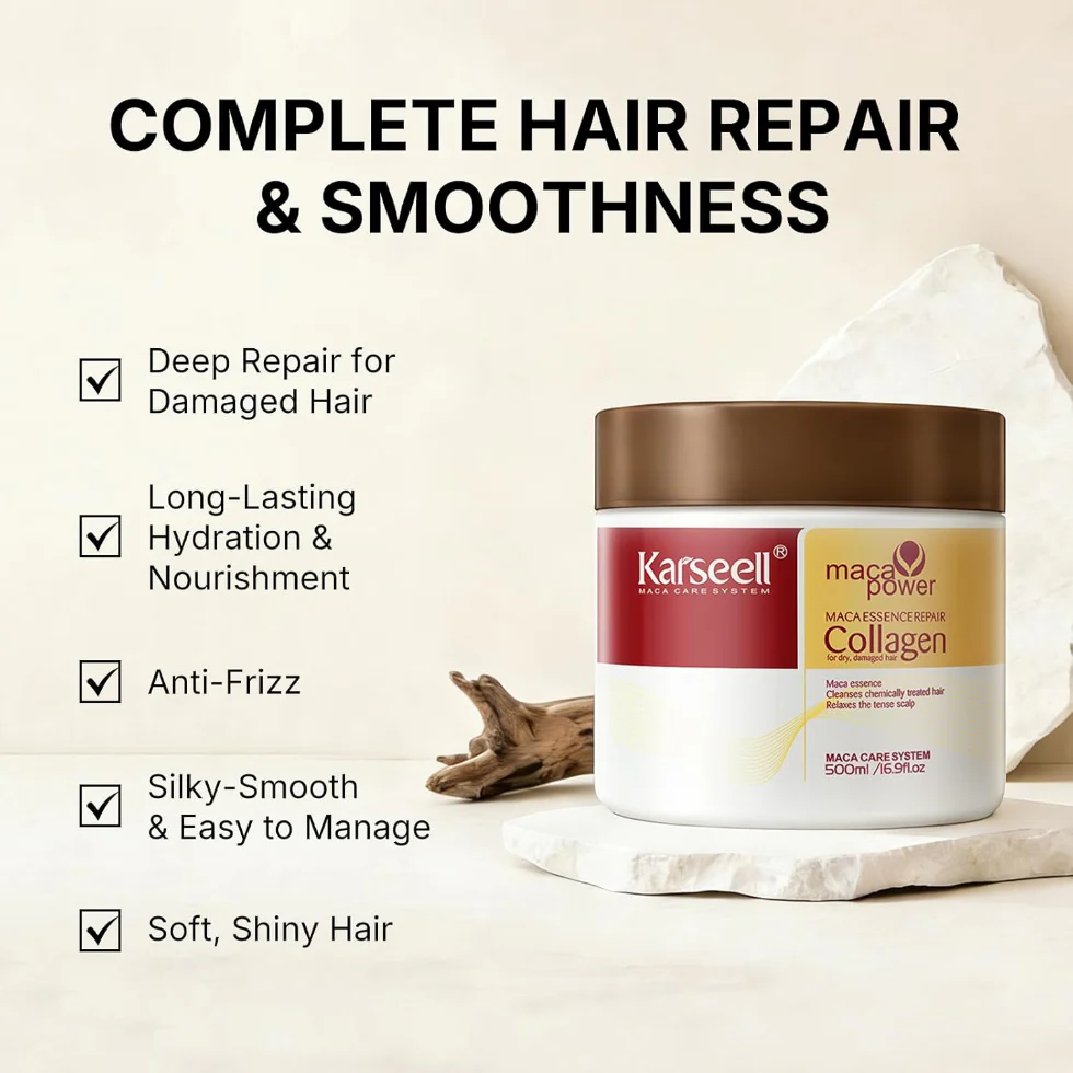 Karseell Collagen Hair Treatment 500ml | Deep Repair Mask for Dry Hair - Image 3