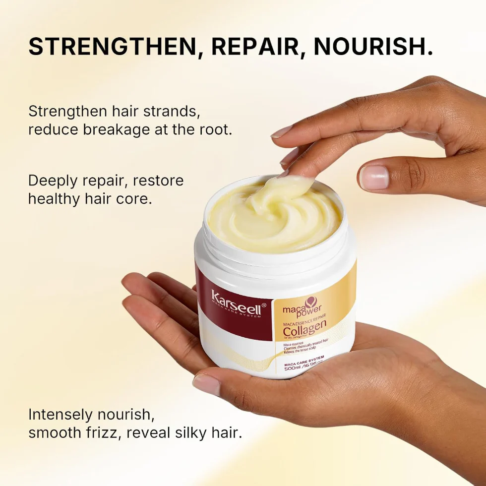 Karseell Collagen Hair Treatment 500ml | Deep Repair Mask for Dry Hair - Image 4