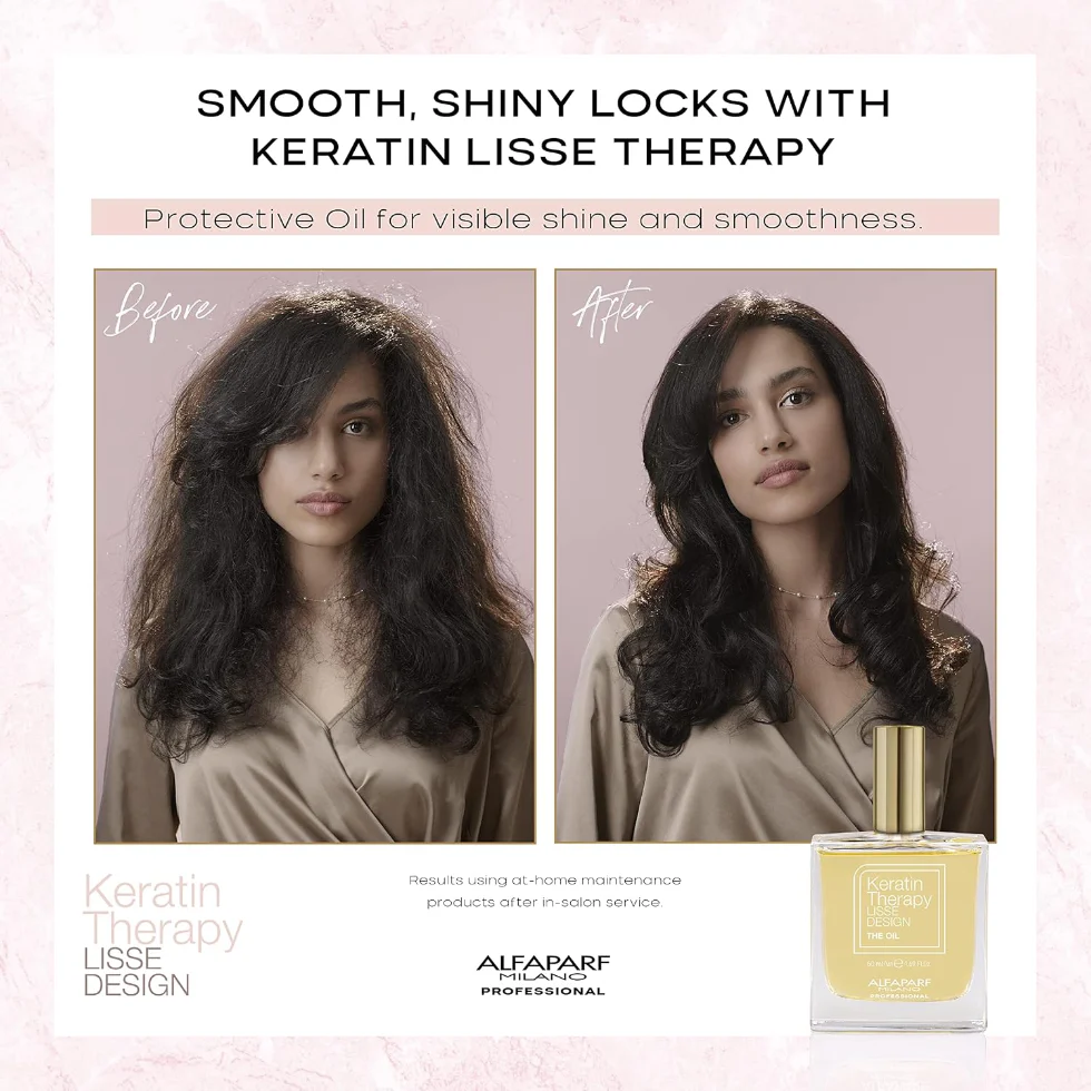 Keratin Therapy Hair Oil Treatment 50ml | Frizz Control Heat Protection - Image 5