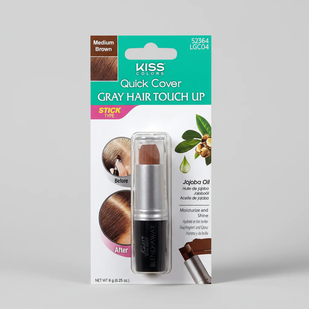 Kiss Colors Quick Cover Gray Hair Touch Up - LGC04 Medium Brown