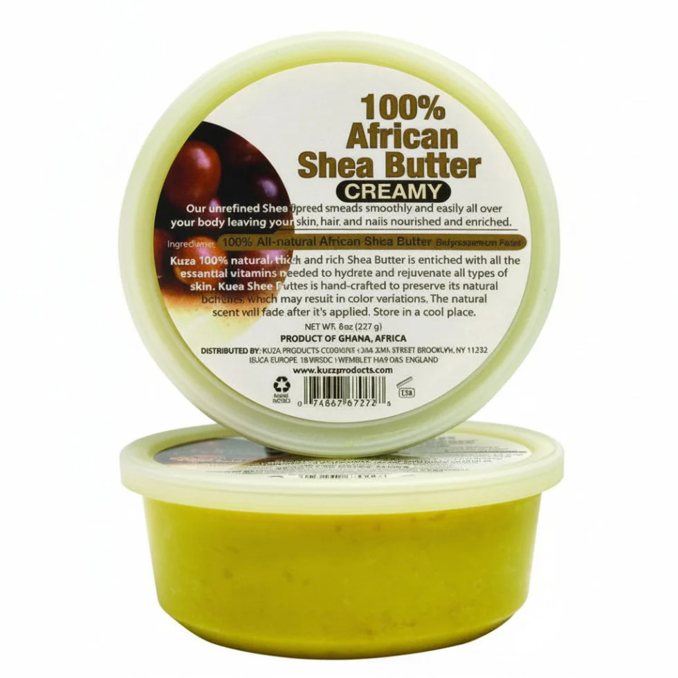 KUZA 100% African Shea Butter Creamy Yellow 283g | Deep Moisturizing Skin Care