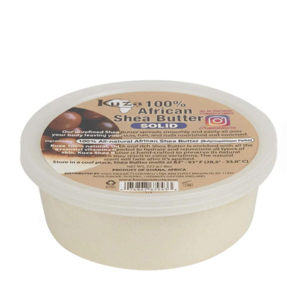Kuza 100% African Shea Butter Solid 227g | Pure Unrefined Skin Moisturizer