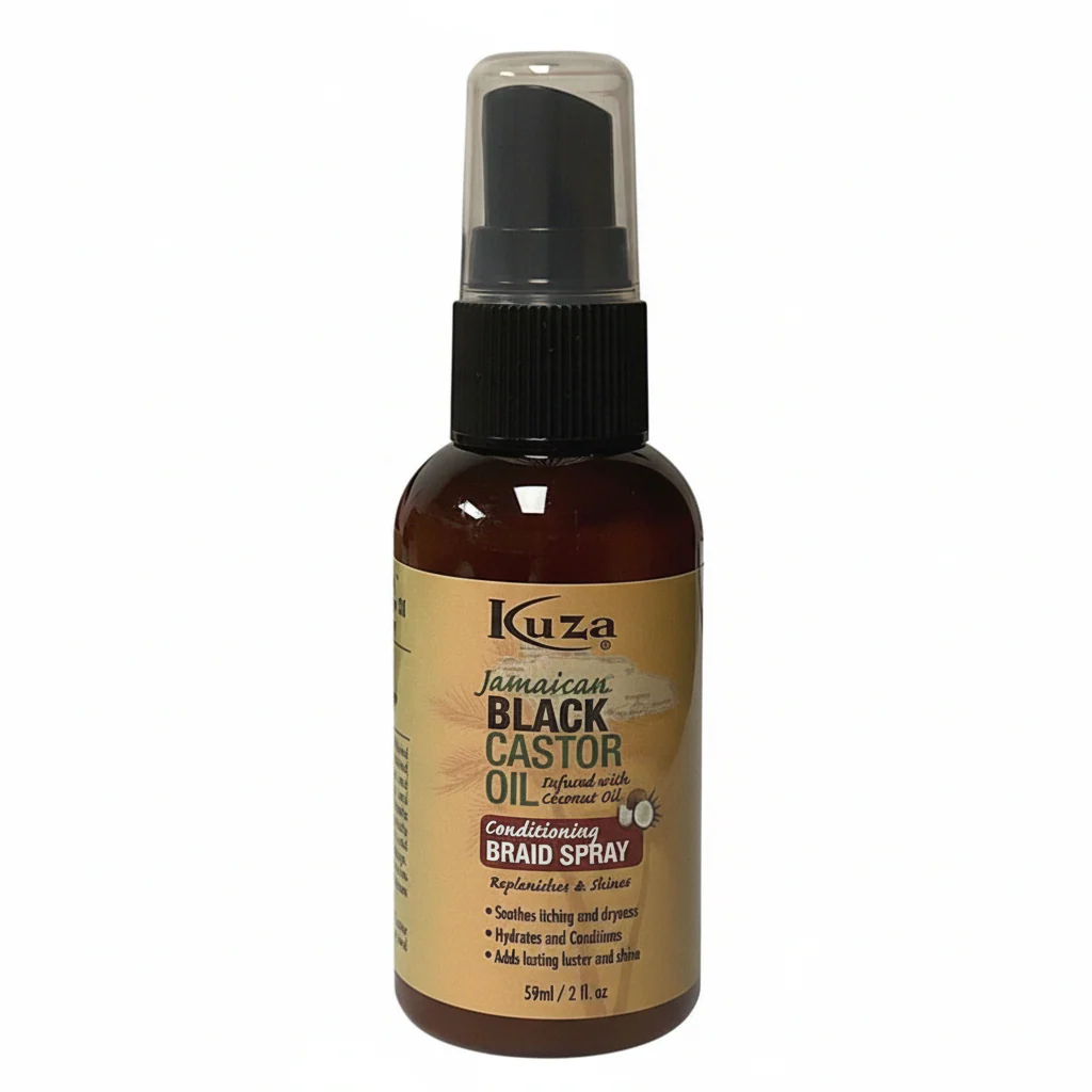 Kuza Jamaican Black Castor Oil Conditioning Braid Spray 2oz & 12oz | Hydrate & Strengthen - Image 2