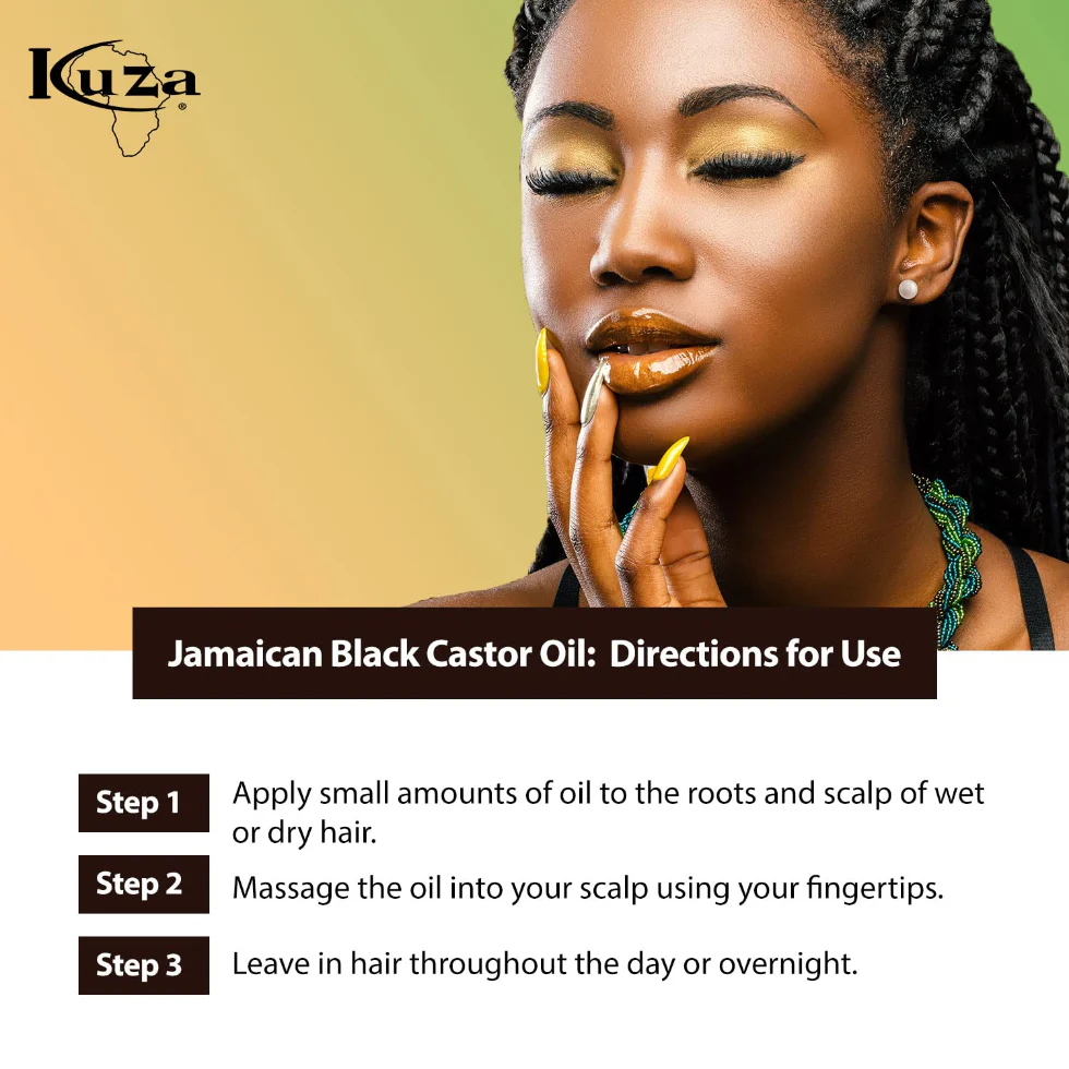 Kuza Jamaican Black Castor & Flaxseed Oil 4oz | Skin & Hair Treatment - Image 3