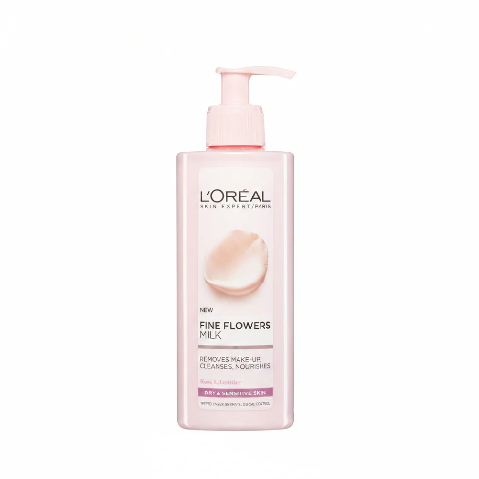 L’Oréal Fine Flowers Cleansing Milk 400ml | Rose & Jasmine Gentle Cleanser