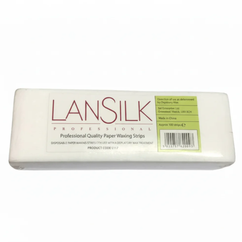 Lansilk Paper Waxing Strips 100 Pack | Disposable Hair Removal for Smooth Skin