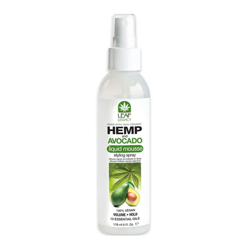 Leaf Legacy Hemp & Avocado Liquid Mousse 6oz | Curl Hold & Volume