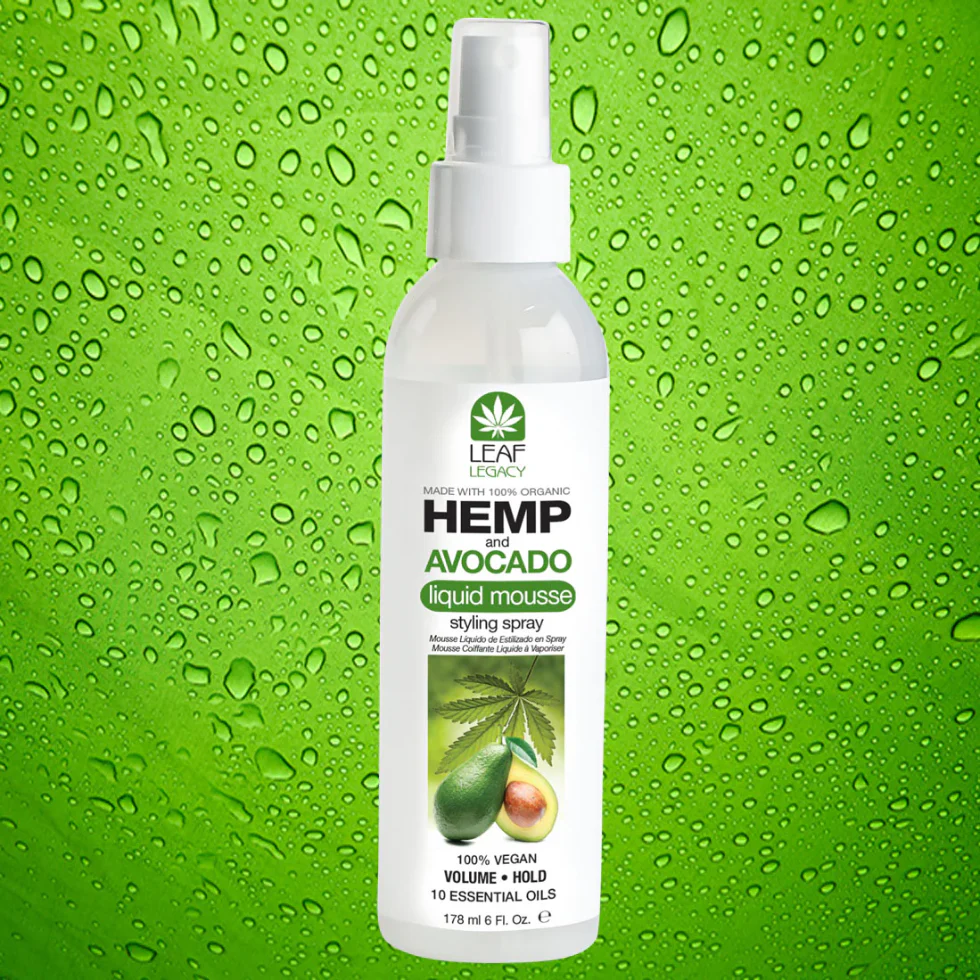 LEAF LEGACY Hemp & Avocado Liquid Mousse Styling Spray 6oz | Volume & Hold - Image 2