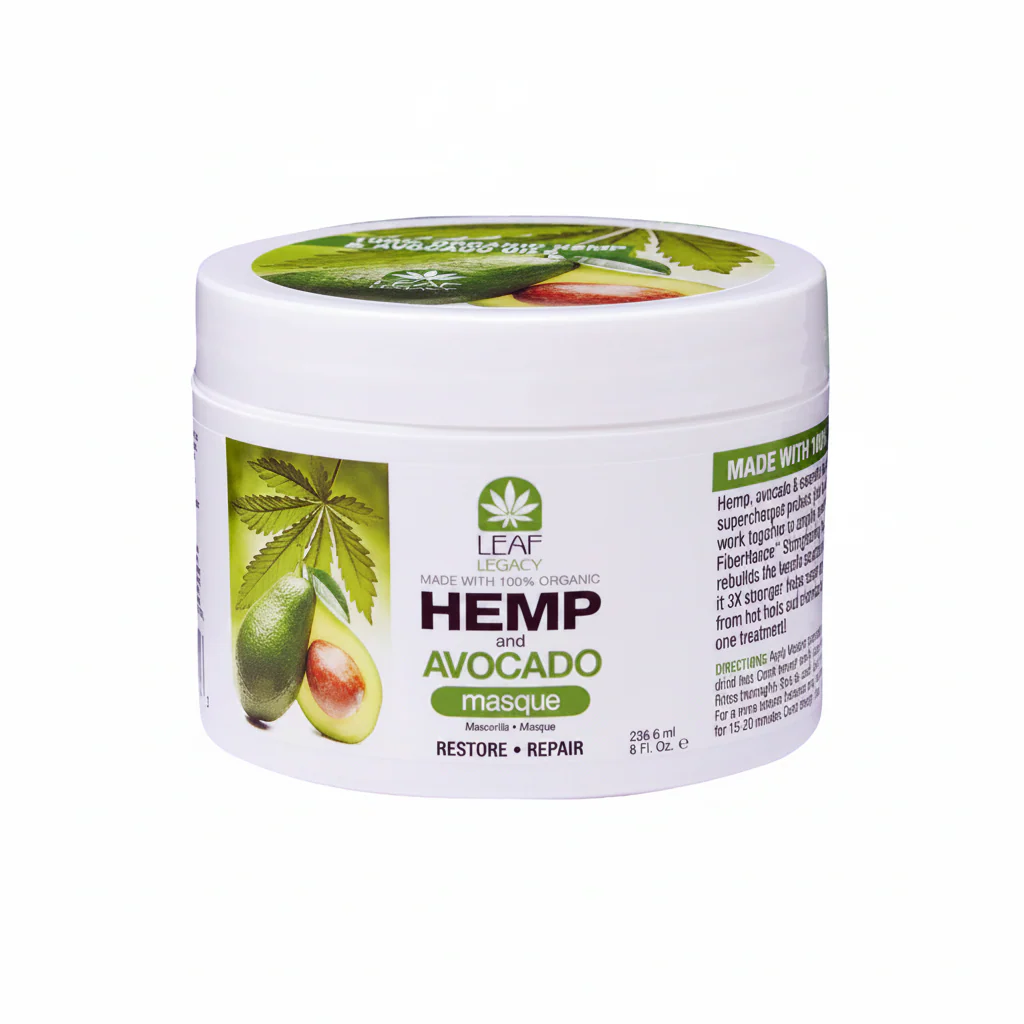 Leaf Legacy Hemp & Avocado Masque 8oz | Deep Conditioning & Hair Repair Treatment