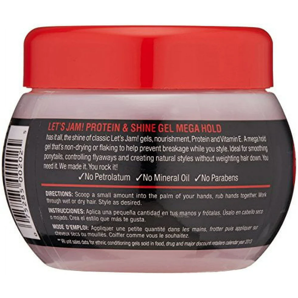Let’s Jam Protein & Shine Gel Mega Hold | No Flakes Strong Styling Gel - Image 2