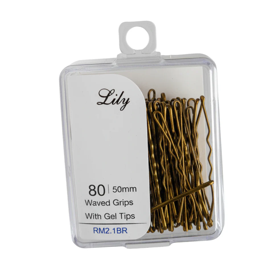 LILY 30mm Wavy Hair Grips Gel Tips 80PCS | Salon Styling Pins RM2.1BR