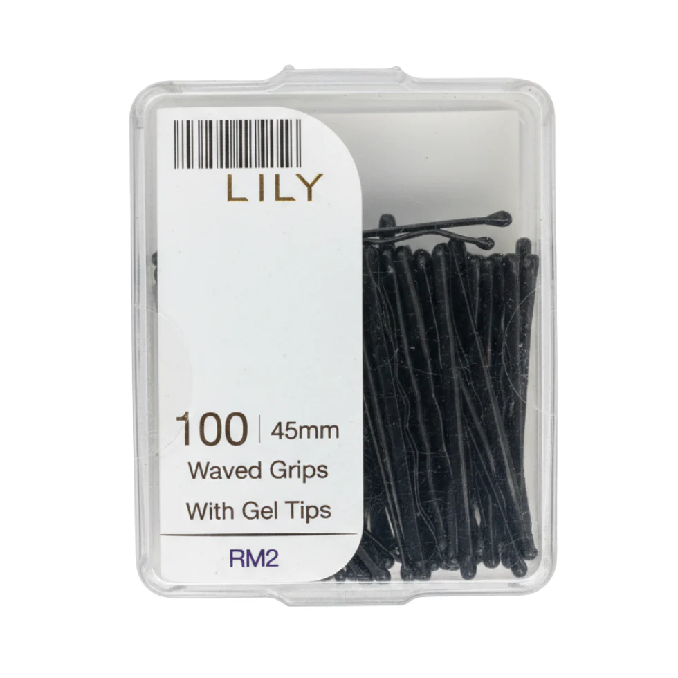 LILY 45mm Wavy Hair Grips Gel Tips 100PCS | Strong Salon Styling Pins
