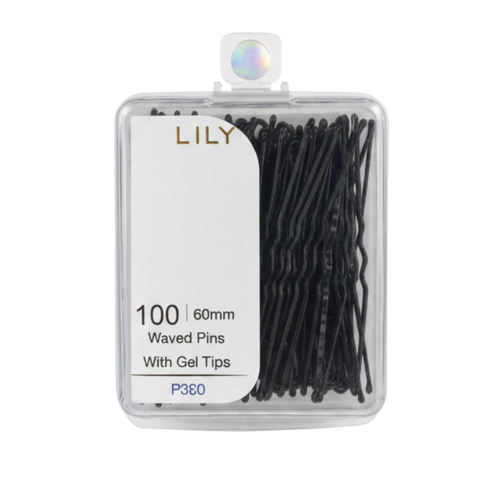 LILY 60mm Wavy Hair Pins Gel Tips 100PCS | Salon Grip Styling Pins P330