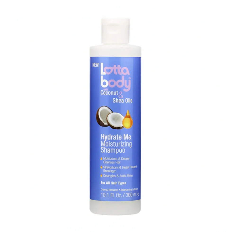 Lotta Body Hydrate Me Shampoo 10.1oz | Coconut Shea Moisturizing Soft Shiny Hair