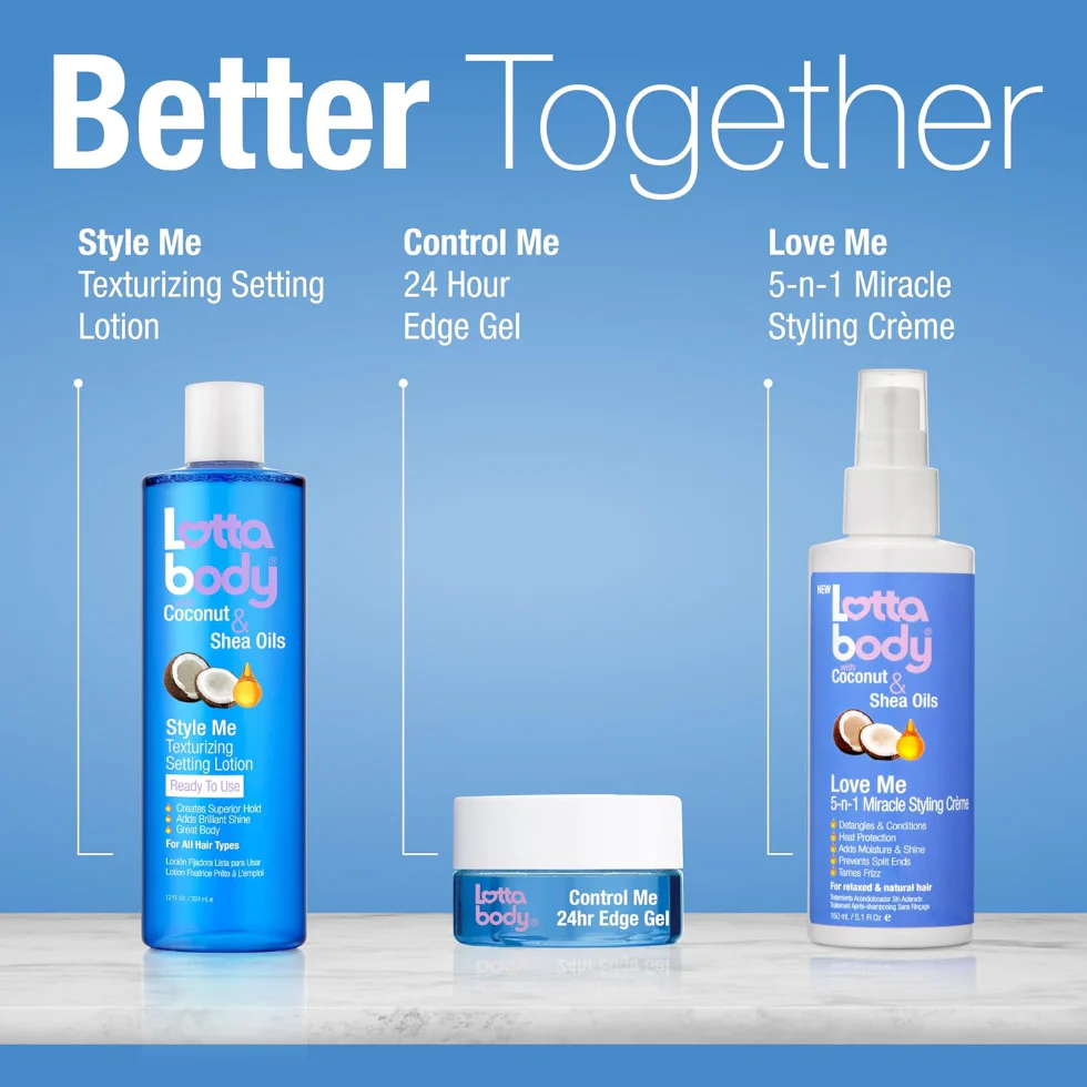 Lotta Body Texturizing Setting Lotion 12oz | Coconut Shea Hold & Shine - Image 2