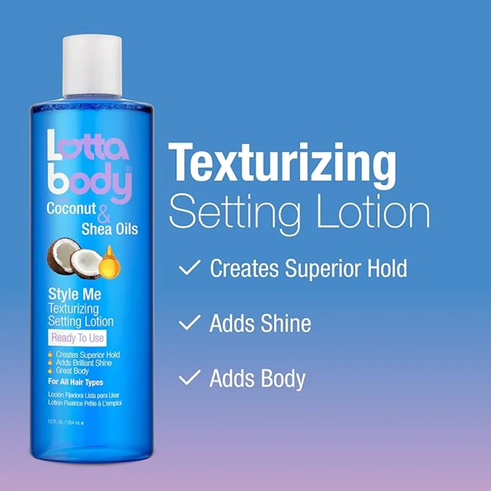 Lotta Body Texturizing Setting Lotion 12oz | Coconut Shea Hold & Shine - Image 3
