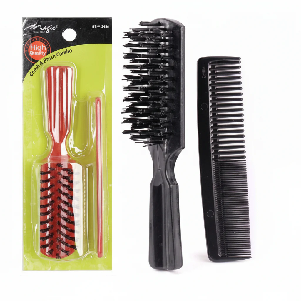 Magic Collection Comb & Brush Combo Black  - 2453