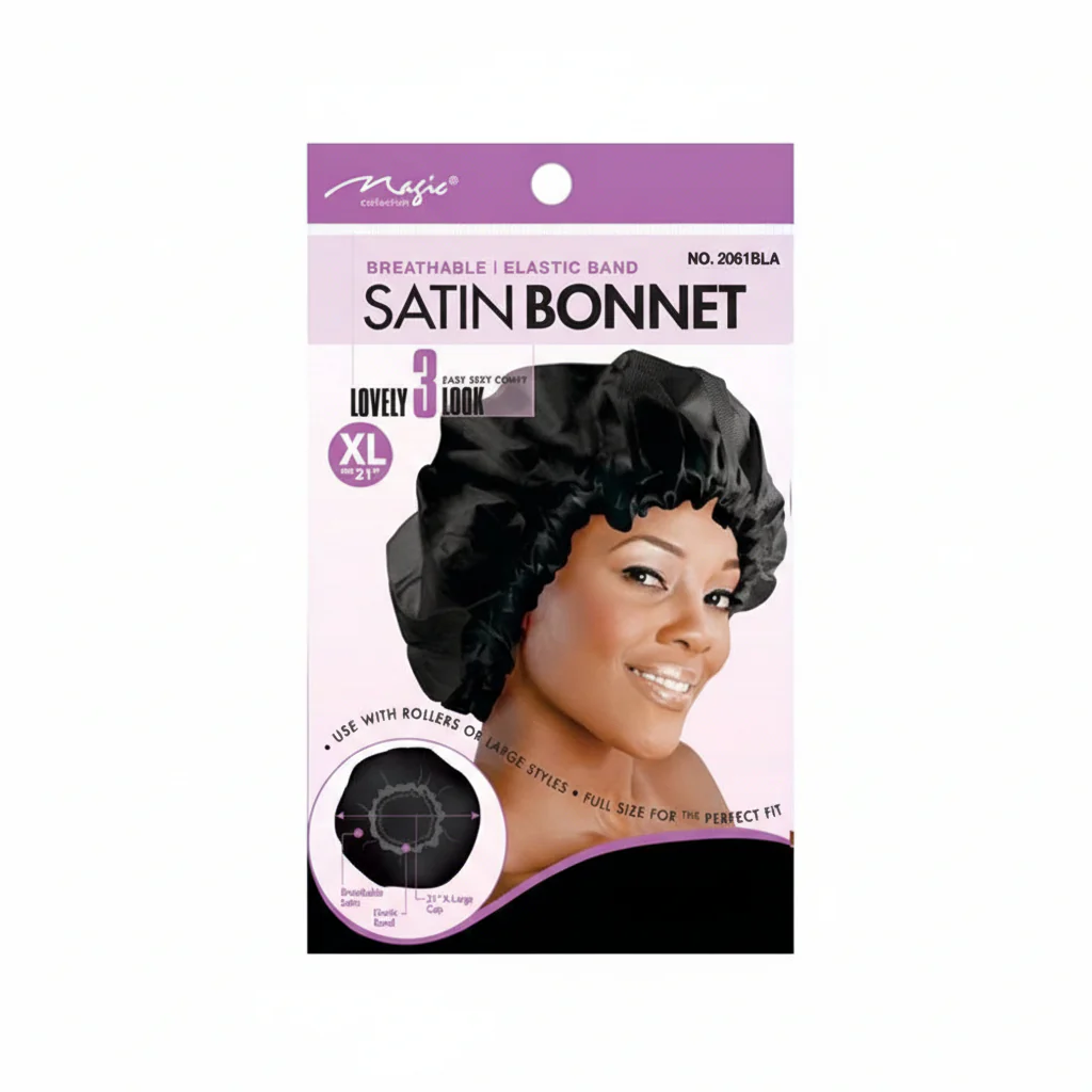Magic  Collection  Satin  Bonnet - 2061BLA