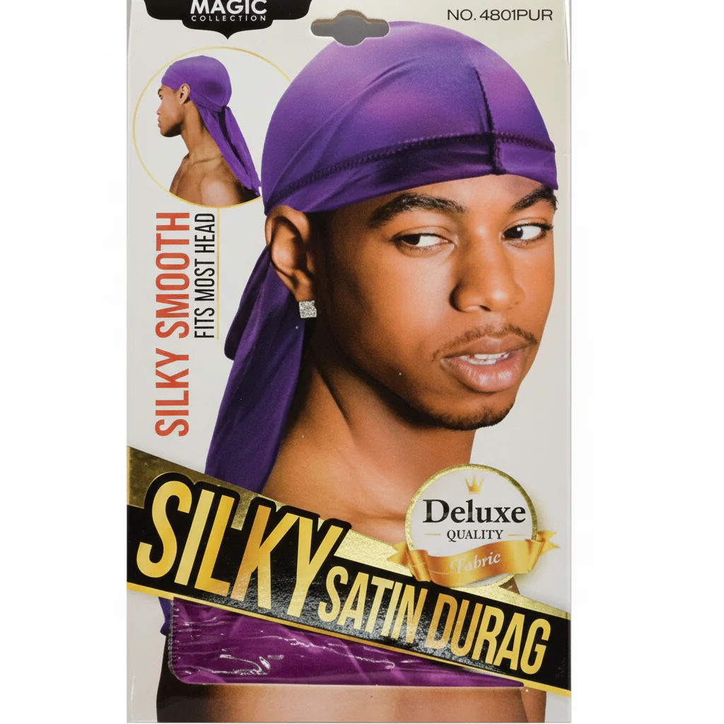 Magic Collection Silky Satin Durag 4801BLA - Image 2